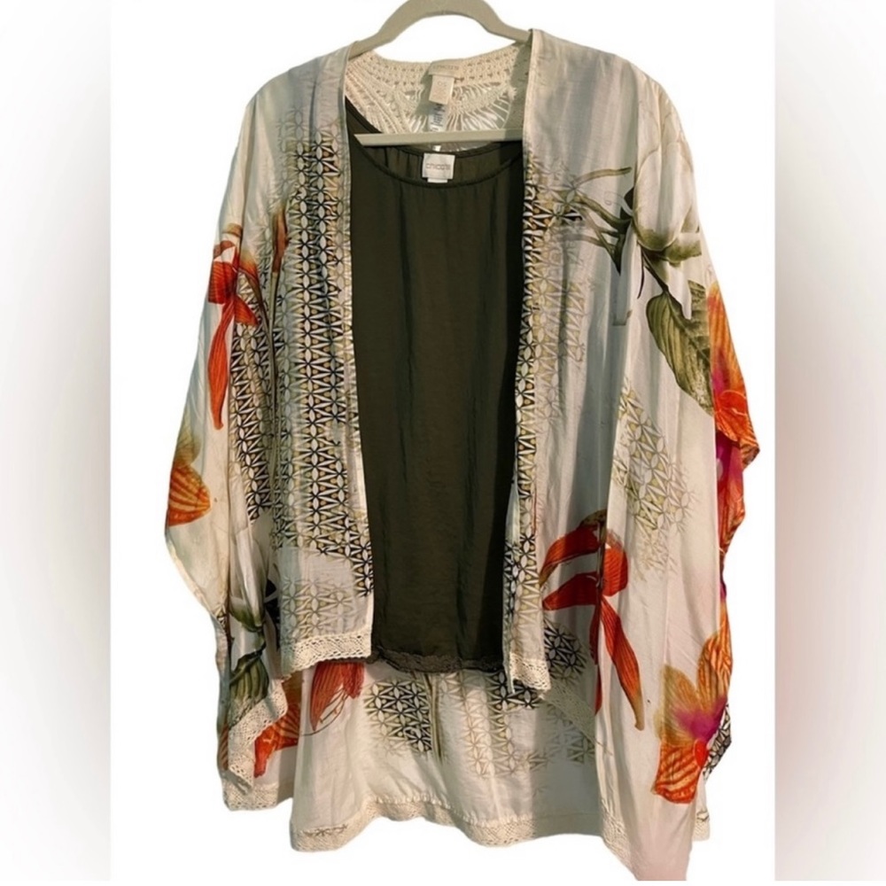 Chico’s Size 2 (Large)Tank w One Size Ruana